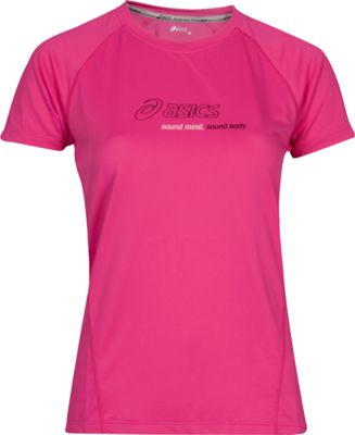 Asics GRAPHIC DAMEN LAUFSHIRT KURZ, Running Shirt kurzarm PINK