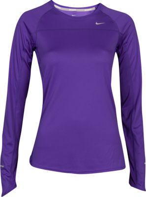 Nike Running MILER DAMEN LAUFSHIRT LANG, Running Shirt langarm LILA