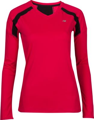 new balance ICEFIL DAMEN LAUFSHIRT LANG, Running Shirt langarm PINK