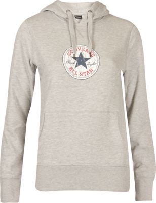 Converse VINTAGE PATCH DAMEN FREIZEITHOODIE, Sportswear Kapuzenteile GRAU