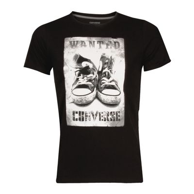 Converse CHUCKS TEE HERREN FREZEITSHIRT, Sportswear Shirt kurzarm SCHWARZ