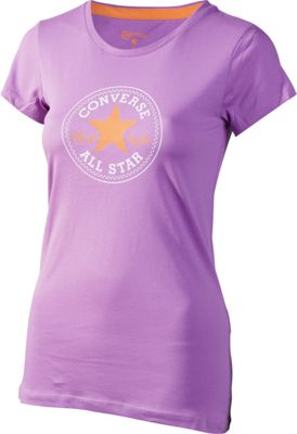 Converse CHUCK TAYLOR PATCH DAMEN FREIZEITSHIRT, Sportswear Shirt kurzarm LILA
