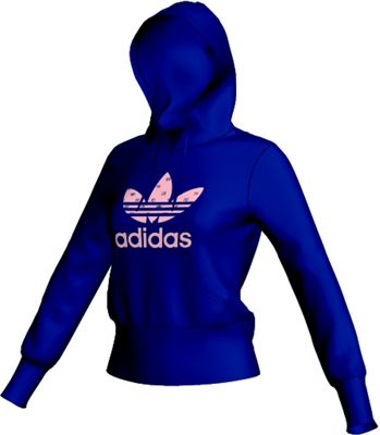 adidas ORIGINALS TREFOIL DAMEN FREIZEITHOODIE, Sportswear Pullover BLAU