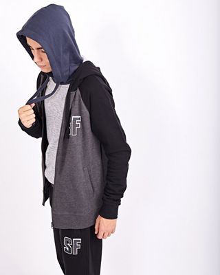 Sneaker Freak Collegic Full Zip - Men Hoodies (3133221 CHARC)